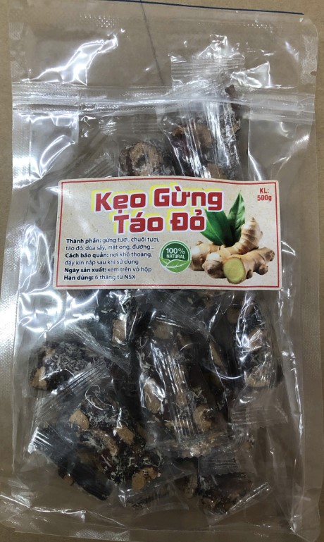 Kẹo gừng táo đỏ Natural 250g